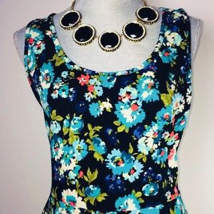 Mandy K Dress Large Womens Black Floral Print